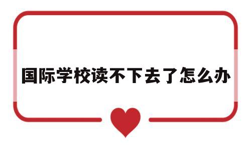 国际学校读不下去了怎么办的简单介绍