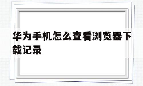 华为手机怎么查看浏览器下载记录(华为手机怎么查看浏览器下载记录视频)