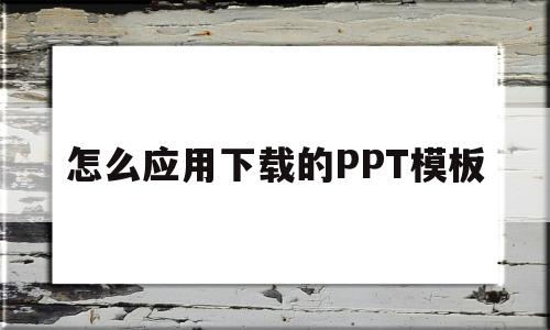 怎么应用下载的PPT模板(怎么应用下载好的ppt模板)