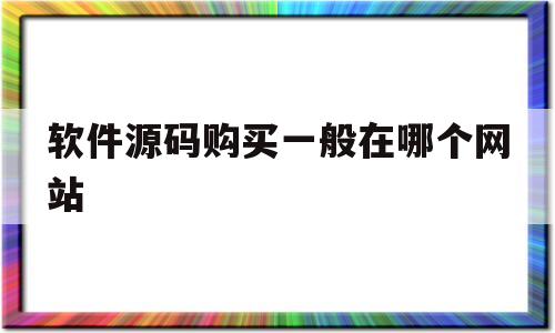 软件源码购买一般在哪个网站(软件源码购买一般在哪个网站下载)