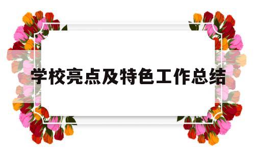学校亮点及特色工作总结(2020学校特色亮点工作总结)