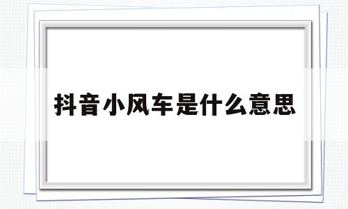 抖音小风车是什么意思(抖音小风车是什么意思是什么样子)
