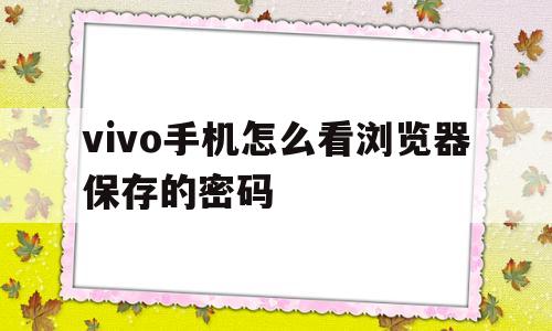vivo手机怎么看浏览器保存的密码(vivo手机怎么看浏览器保存的密码呢)