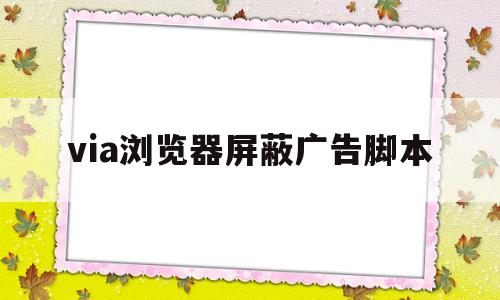 via浏览器屏蔽广告脚本(via浏览器adblock广告过滤脚本)