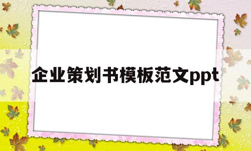 企业策划书模板范文ppt(企业策划书模板范文大学生花店PPT)