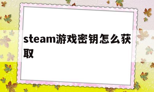 steam游戏密钥怎么获取(steamapi密钥怎么获取)