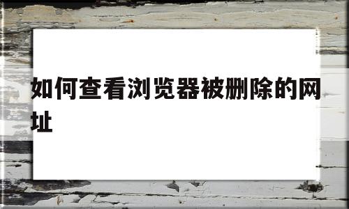 如何查看浏览器被删除的网址(如何查看被删除的网页浏览记录)