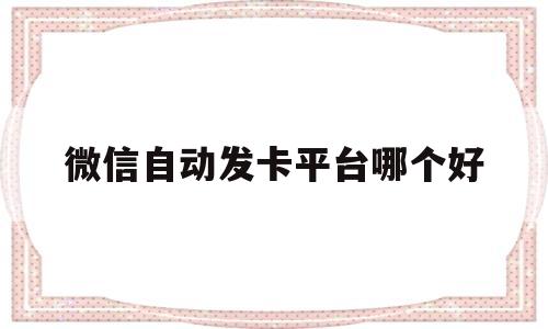 微信自动发卡平台哪个好(微信自动发卡平台哪个好用)