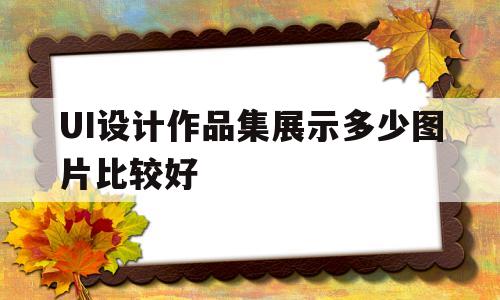 UI设计作品集展示多少图片比较好(ui设计作品集pdf用ps还是ai)