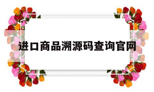 进口商品溯源码查询官网(进口商品溯源码查询官网网址)