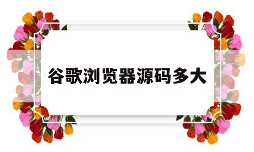 谷歌浏览器源码多大(谷歌浏览器安装包多大)