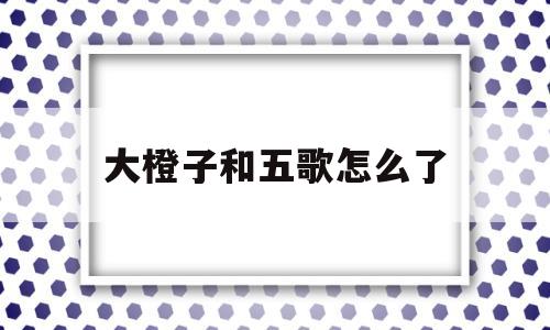 大橙子和五歌怎么了(大橙子和五歌的视频所有的)