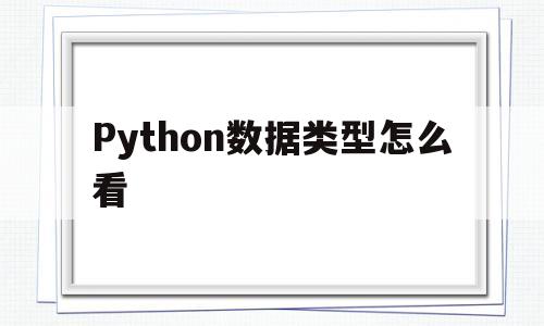 Python数据类型怎么看(python中数据的类型怎么看)