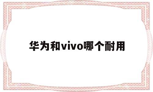 华为和vivo哪个耐用(vivo和华为哪个更耐用)