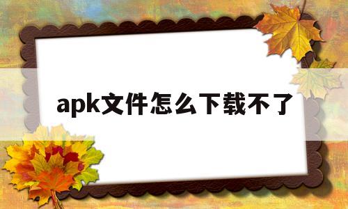 apk文件怎么下载不了(apk文件为什么安装不了)