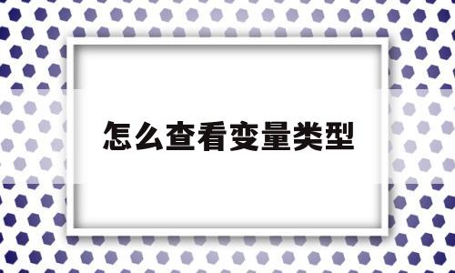 怎么查看变量类型(怎么查看变量类型命令)