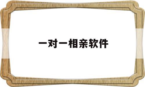 一对一相亲软件(一对一相亲交友软件)