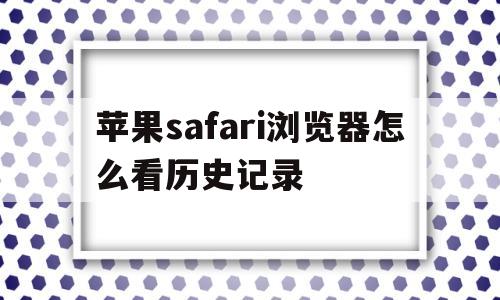 苹果safari浏览器怎么看历史记录(苹果safari浏览器怎么看历史记录内容)