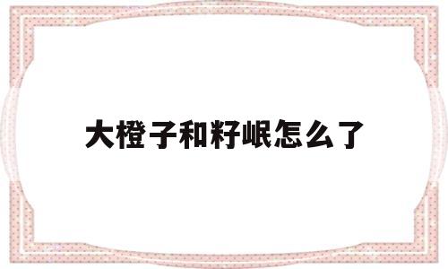大橙子和籽岷怎么了(籽岷抱大橙子照片曝光)