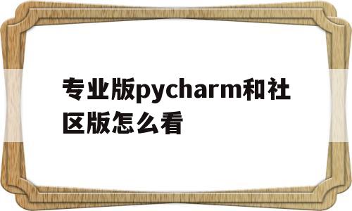 专业版pycharm和社区版怎么看(pycharm专业版和社区版差别有多大)