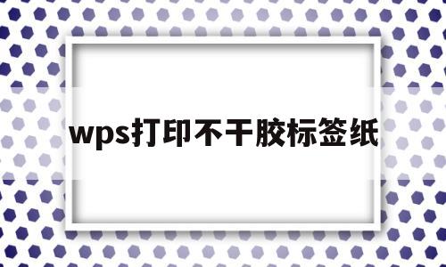 wps打印不干胶标签纸(word打印不干胶标签纸)
