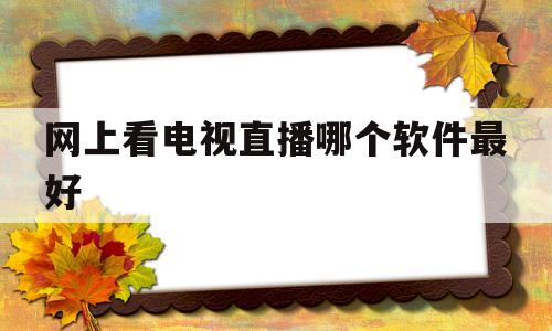 网上看电视直播哪个软件最好(网上看电视直播哪个软件最好用)