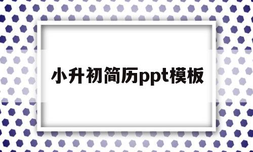 小升初简历ppt模板(小升初简历PPT模板可编辑)