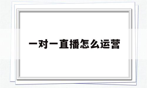 一对一直播怎么运营(一对一直播运营是做什么的)