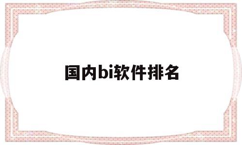 国内bi软件排名(国内最好的ai软件排名)