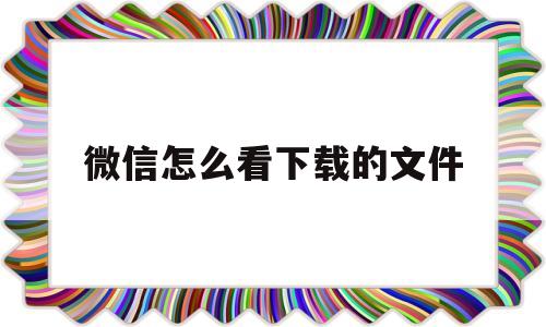 微信怎么看下载的文件(微信怎么看下载的文件苹果手机)