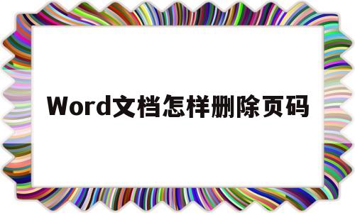 Word文档怎样删除页码(word文档怎样删除页码,格式不变化)