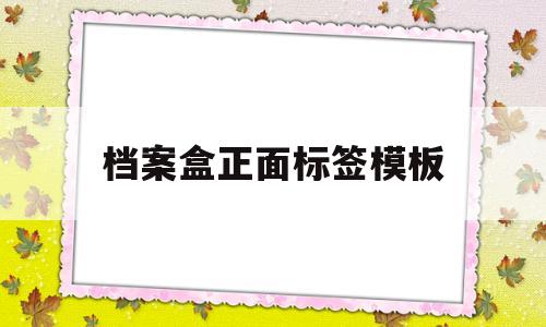 档案盒正面标签模板(档案盒正面标签模板图)