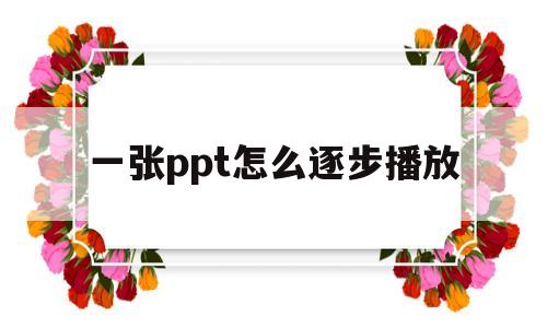 一张ppt怎么逐步播放(一张ppt怎么逐步播放音频)