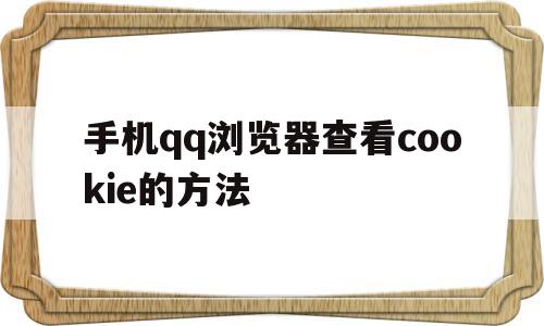 手机qq浏览器查看cookie的方法(手机浏览器cookie怎么打开)