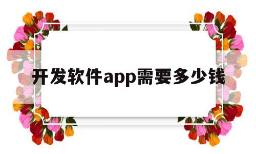 开发软件app需要多少钱(一般开发一款app大概需要多少钱呀)