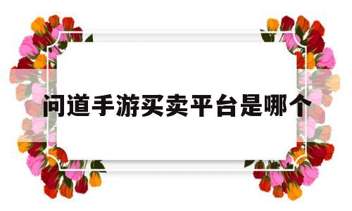 问道手游买卖平台是哪个(问道手游买卖平台是哪个软件)