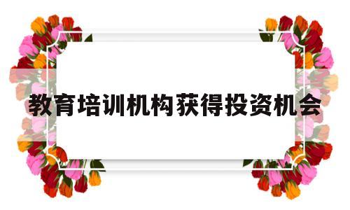 教育培训机构获得投资机会(教育培训机构获得投资机会的例子)
