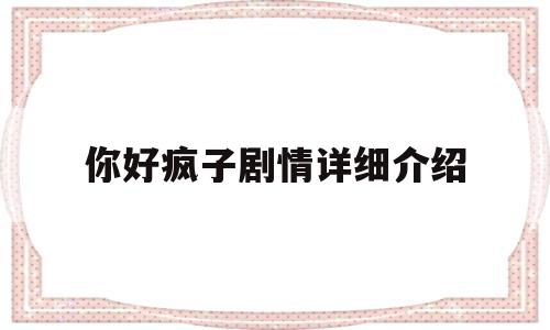 你好疯子剧情详细介绍(你好疯子剧情详细介绍大全)