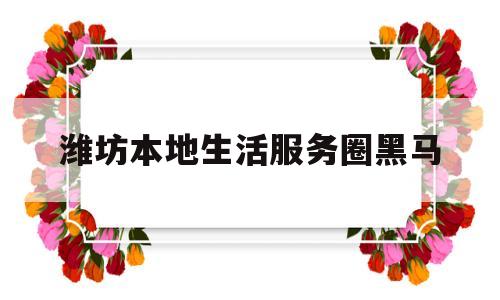 潍坊本地生活服务圈黑马(潍坊生活帮求助热线电话号码)