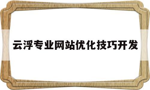 云浮专业网站优化技巧开发的简单介绍