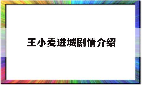 王小麦进城剧情介绍(小麦进城王小麦扮演者)