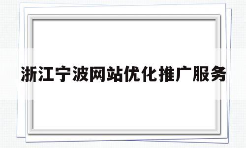 包含浙江宁波网站优化推广服务的词条