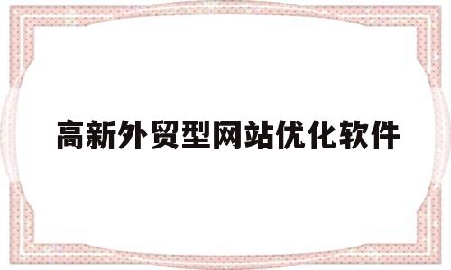 包含高新外贸型网站优化软件的词条
