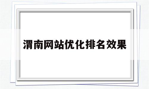 渭南网站优化排名效果的简单介绍
