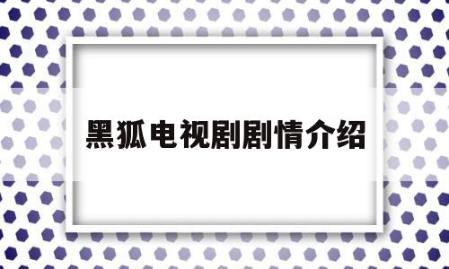 黑狐电视剧剧情介绍(黑狐电视剧剧情介绍全集)