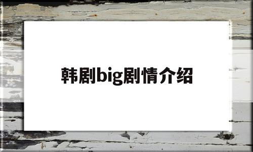 韩剧big剧情介绍(韩剧big结局是什么)