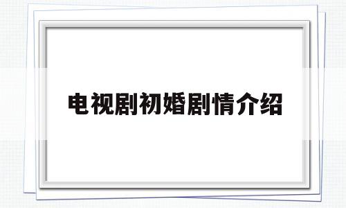 电视剧初婚剧情介绍(电视剧初婚剧情介绍全集)