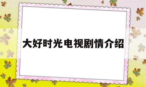 大好时光电视剧情介绍的简单介绍