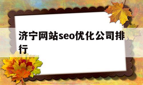 济宁网站seo优化公司排行的简单介绍