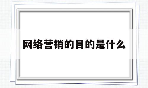 网络营销的目的是什么(网络营销的目的是什么呢)